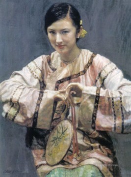 zg053cD172 Pintor chino Chen Yifei Chica Pinturas al óleo